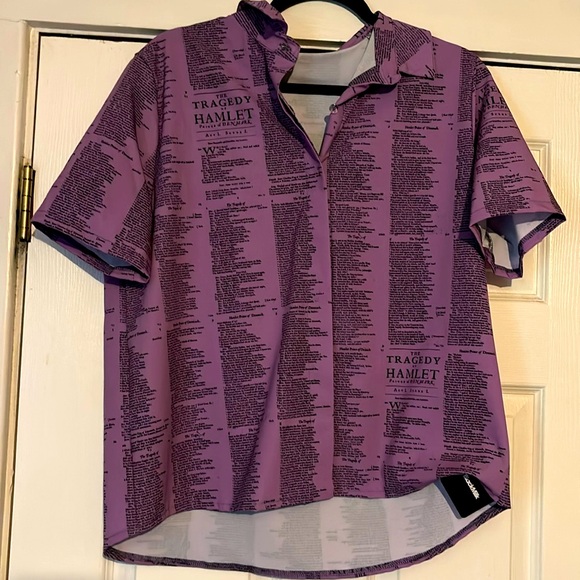 Blackmilk Tops - Blackmilk Hamlet Shakespeare button down blouse work shirt L NWT large